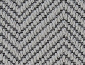 Close-up of textured gray fabric with a herringbone pattern.