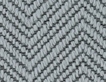 Close-up of gray herringbone fabric texture.