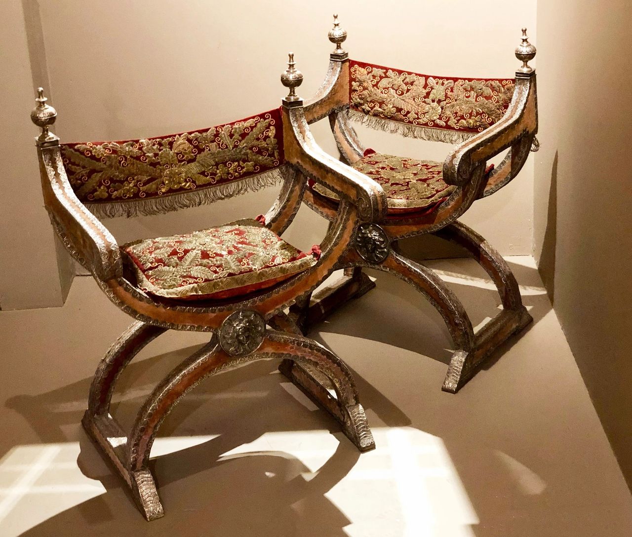 Very Rare Pair Of Silver Clad Augsburg Arm Chairs Circa 1800