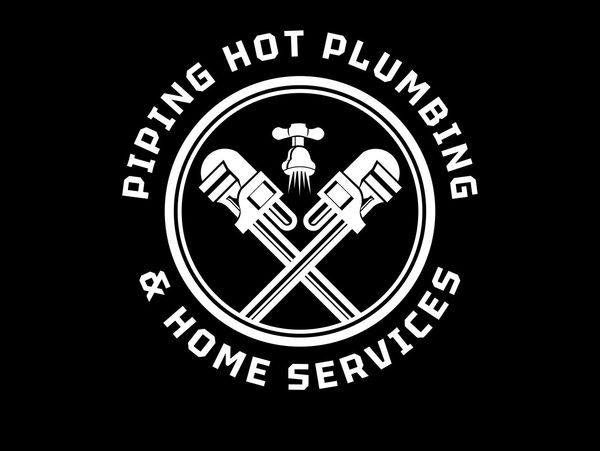 Logo for Piping Hot Plumbing &amp; Home Services with crossed pipe wrenches.