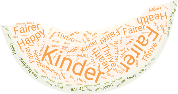 Our Vision. A melon image made up of our Community Pantry & Cafe words of vision.