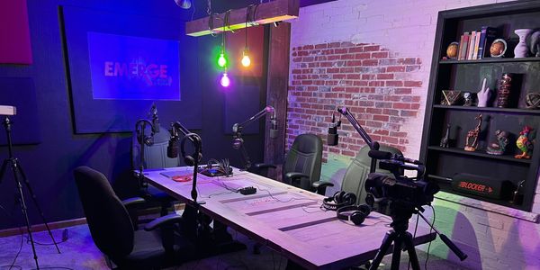 Emerge Podcast Studio.  Featuring up to eight video & six audio sources. Live streaming capabilities