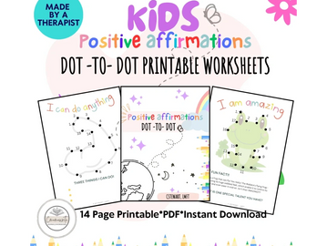 dot to dot worksheets that encourage positive self talk and self esteem