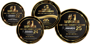 Wedding Industry Awards 2022, 2024  2025. Highly commended (2ndplace) 2024 Australian Wedding Awards