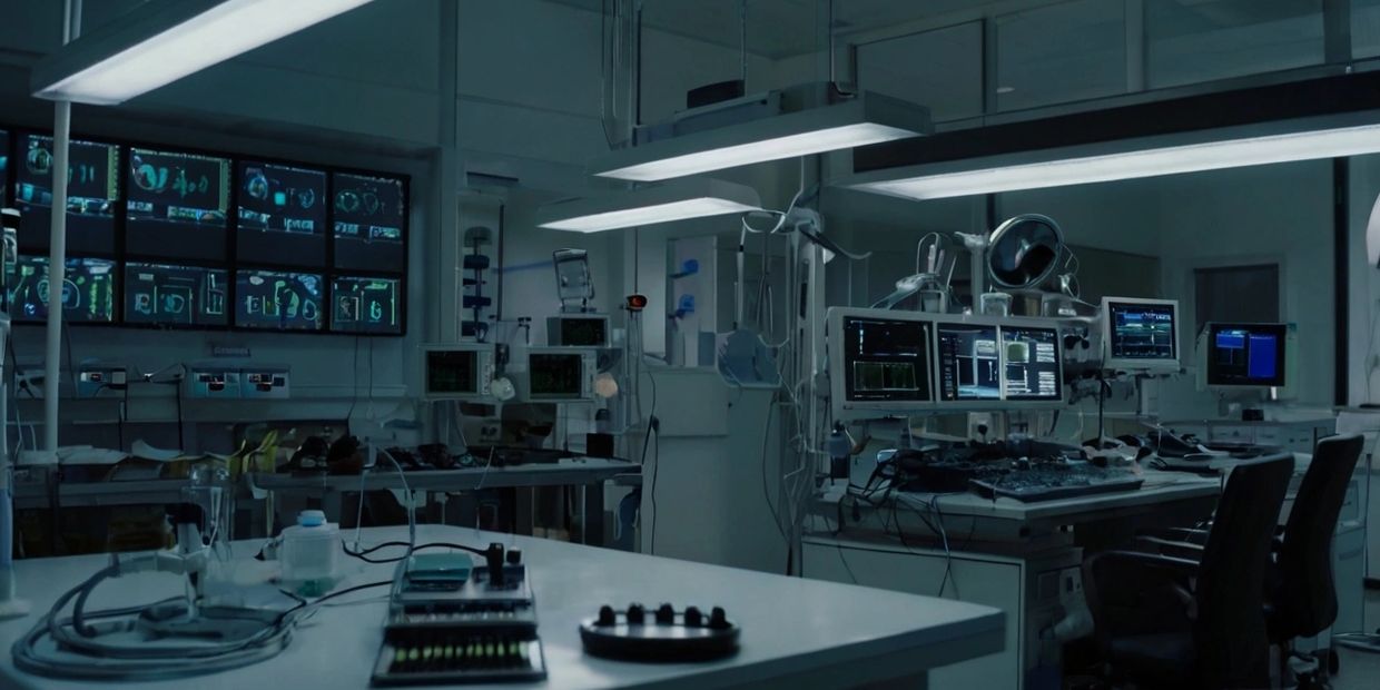 Hospital operation room with machines