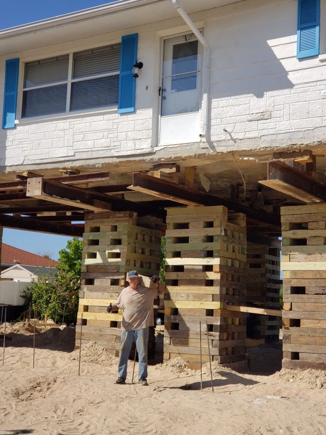 John Earnshaw at a house lifting project, Tampa area of Florida, 2021. 