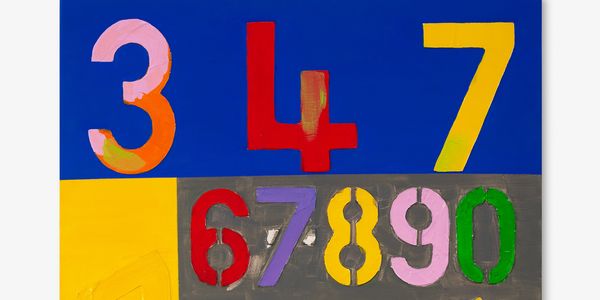 A group of numbers in assorted colors