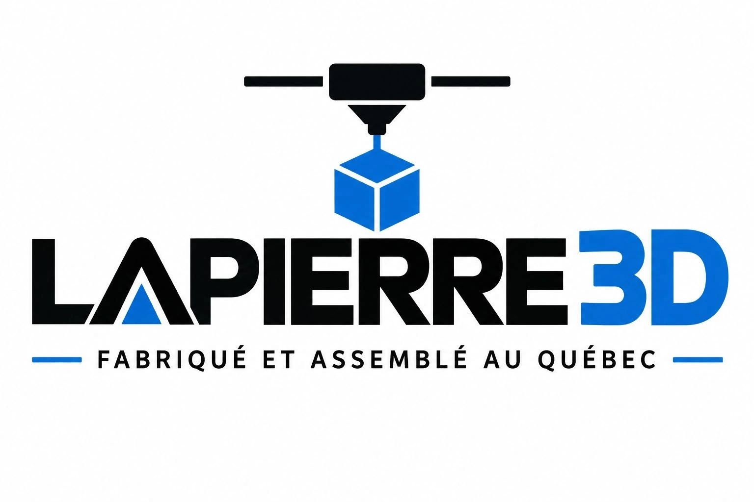 Logo de Lapierre3D avec une imprimante 3D.