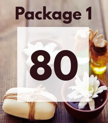 Spa package 1 priced at 80 with relaxing spa elements.