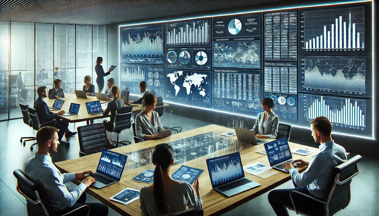 Group Discussing Financial Modeling in Venture Capital Consulting
