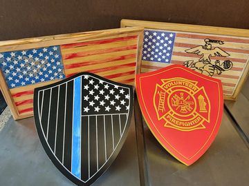 Custom CNC carved plaques and flags