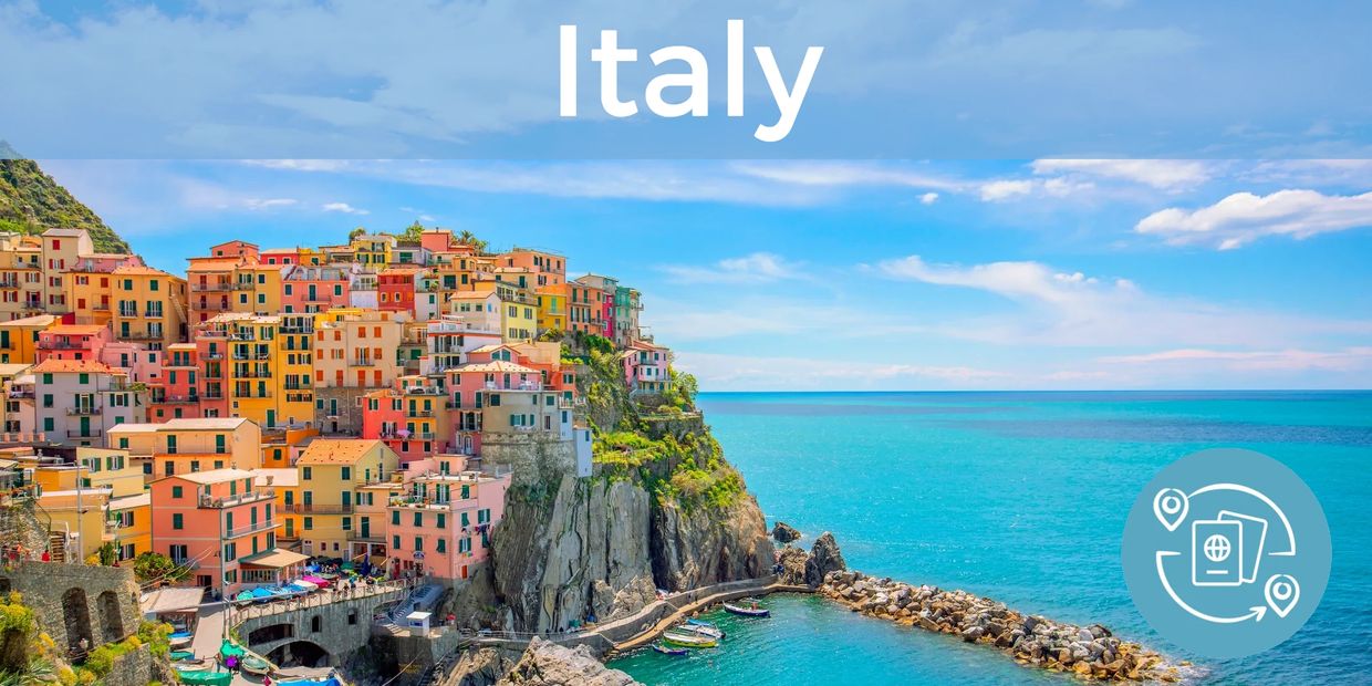 View of a colorful coastal town in Italy