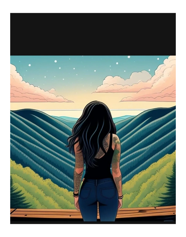 woman looking off into the mountains