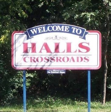 Halls Crossroads in North Knox County TN.
