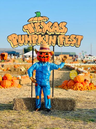 Stan the Pumpkin Man at Texas Pumpkin Fest in Leander Texas