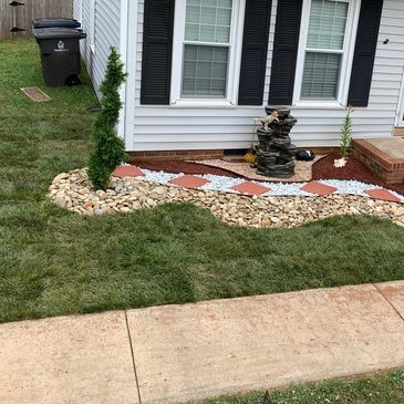 Shaping bushes, weed eating, outdoor decor.