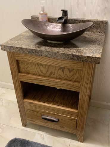 Traditional oak vanity