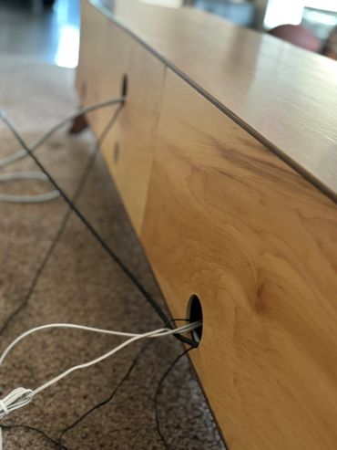 Cord Cutouts in TV Stand