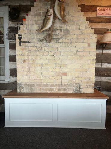 Straight on view of bench cabinet