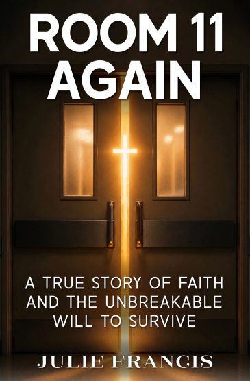 Book cover showing a glowing cross through double doors.