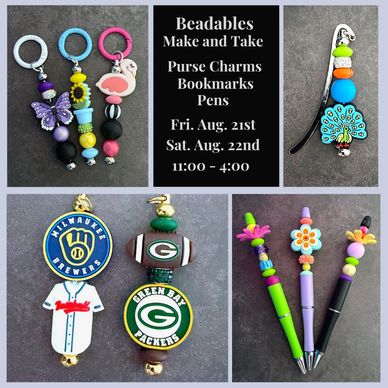 knot just beads
beadables
headed pens
purse charms
bookmarks
Milwaukee brewers
Greenbay Packers

