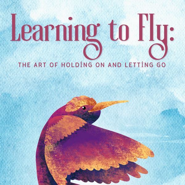 Book cover with a bird and title Learning to Fly.