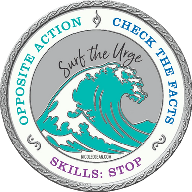 Front side of the ED Recovery Coin - Wave Skills Side
