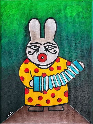 Title : "Restoring harmony"
Medium : Acrylic's on canvas
Size : 9,5 x 7 in