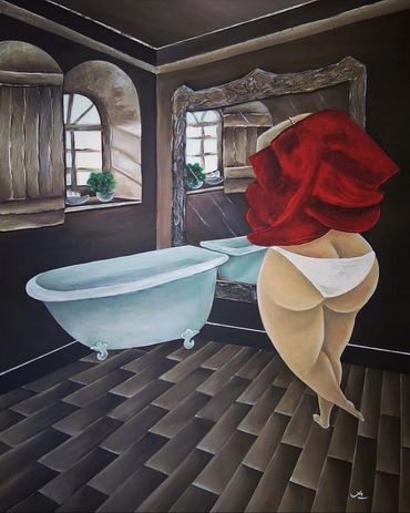 Title : "Rebirth"
Medium : Acrylic's on canvas 
Size : 39 x 31,5 in