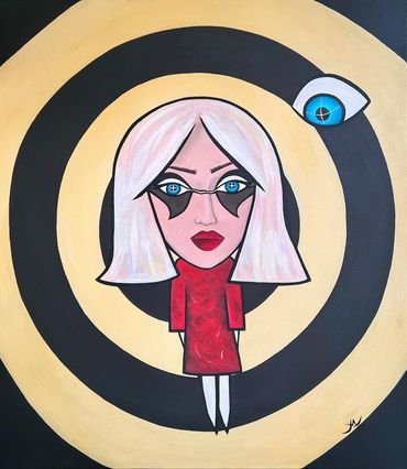 Title : "Self-observation"
Medium : Acrylic's on canvas 
Size : 27,5 x 31,5 in