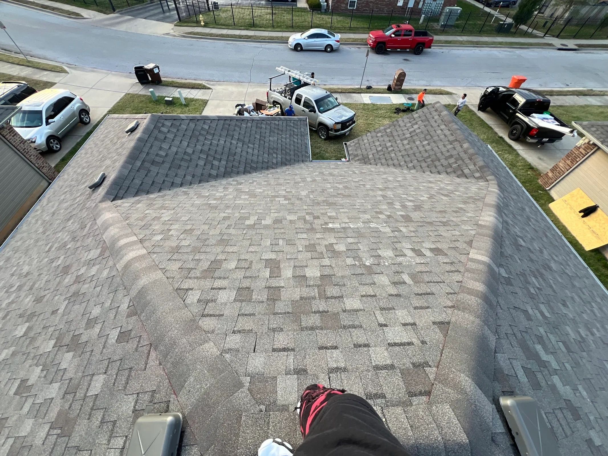 Trinity Roofing Mo LLC crew repairing a storm damage roof in Springfield Missouri