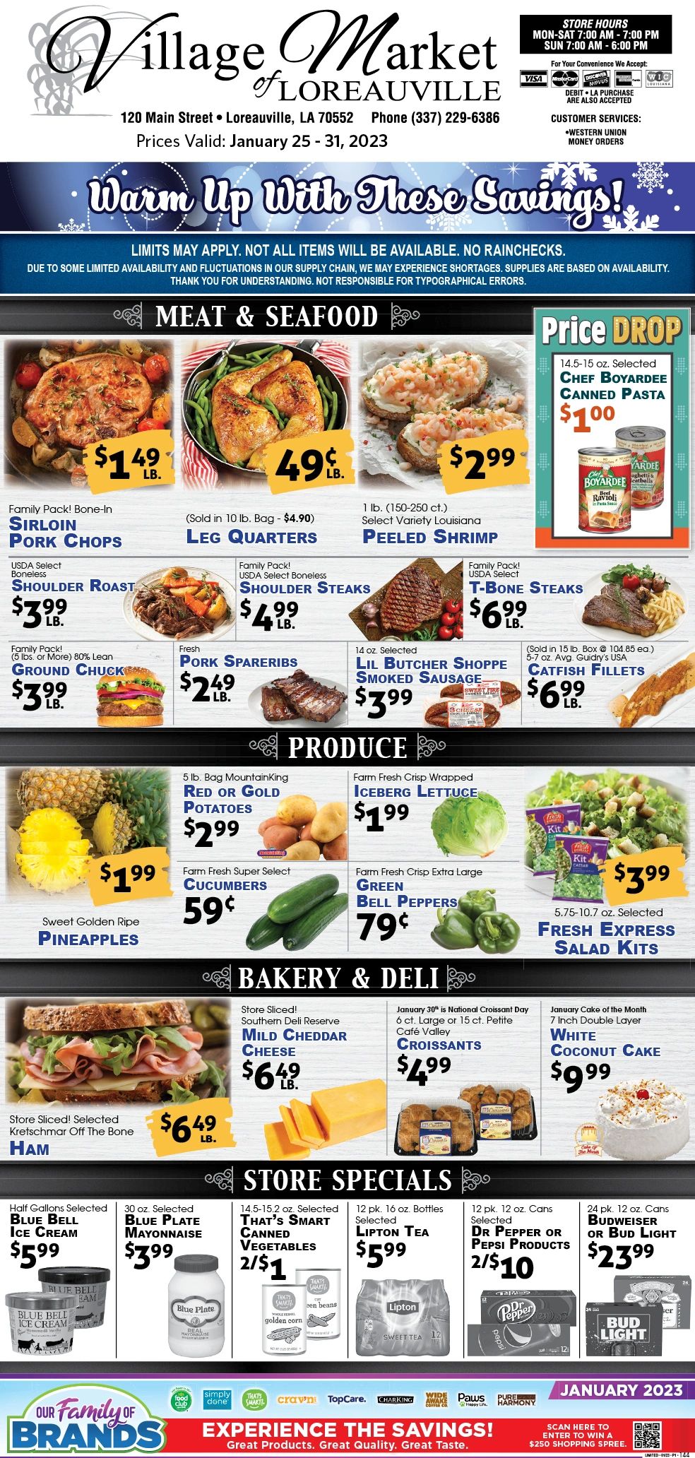 Village Market of Loreauville Advertisement, Sale Items