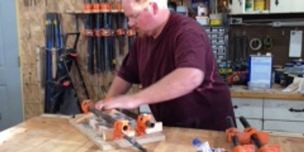 Clamping furniture pieces together. 