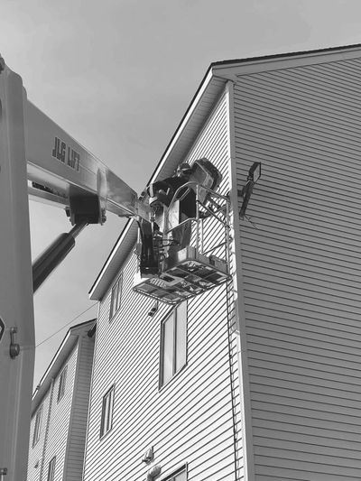 Gosselin Electric team wiring a new commercial building in York, ME.