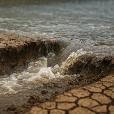 Details how the system manages both extremes by storing or redirecting water.