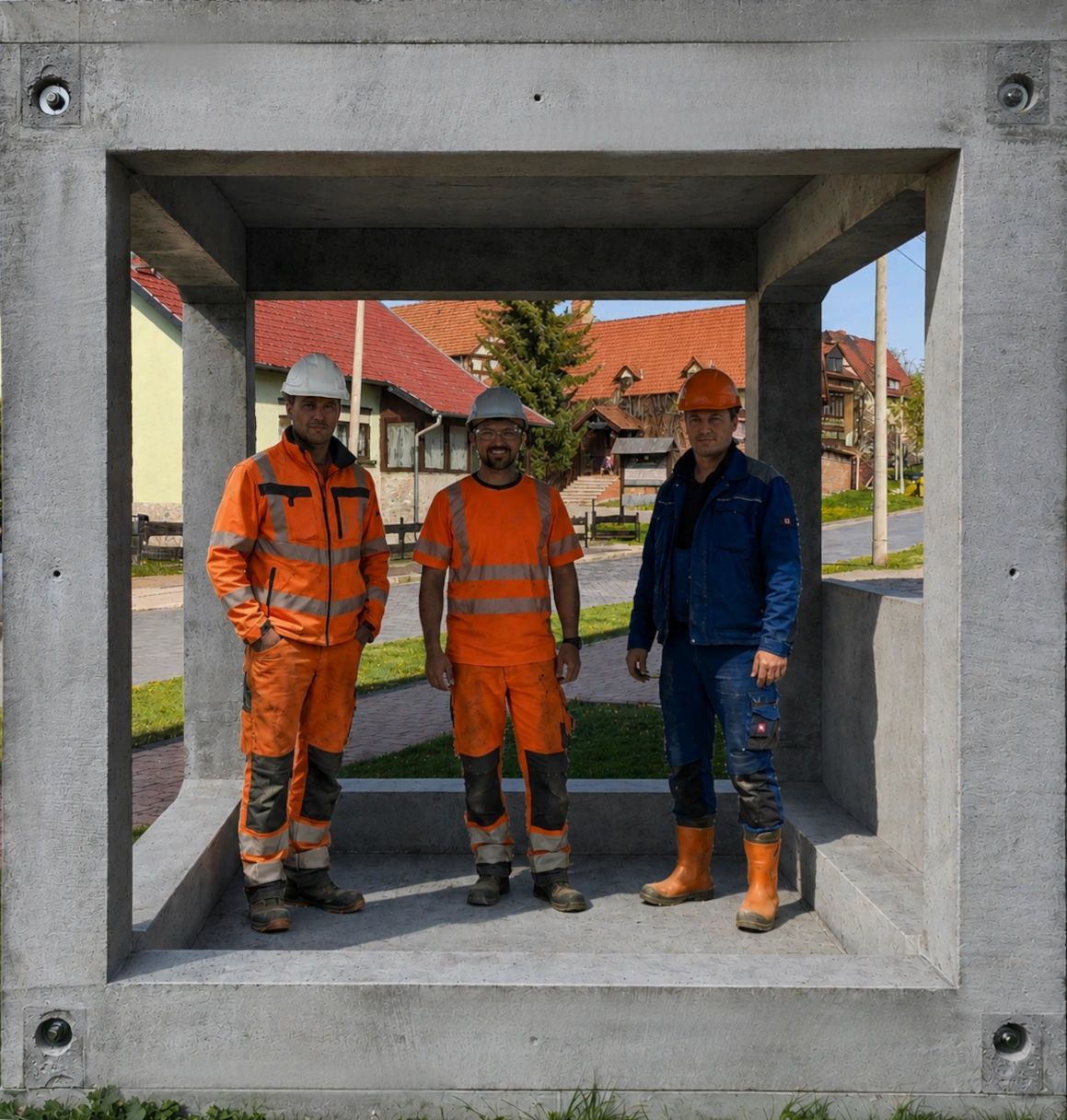 Begehbare Regenwasserrückhaltung aus langlebigem Beton — KRITIS-konform. 80-120 Jahre Nutzungsdauer.