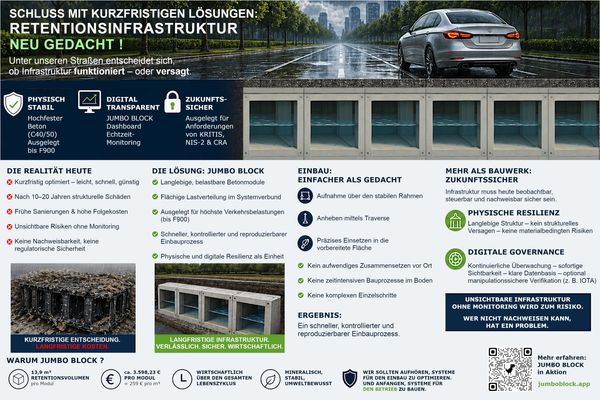 JUMBO BLOCK® verbindet physische Stabilität mit digitaler Überwachung.