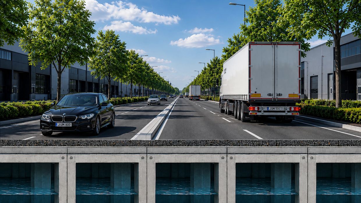 JUMBO BLOCK ist eine innovative Lösungen zur Regulierung des Wasserhaushalts im urbanen Raum.