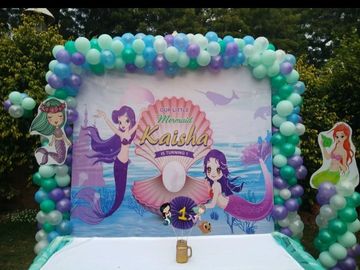 AQUA  THEME DECORATION  BIRTHDAY PARTY PLANNER IT IS VERY BEST THEME BALLOON DECORATION 