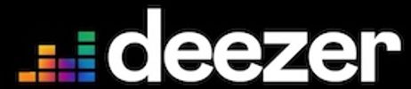 Deezer music streaming service logo with colorful equalizer bars.