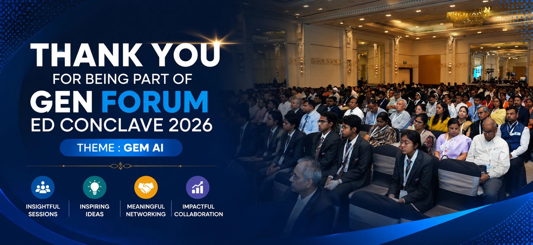 Audience attending GEN FORUM ED CONCLAVE 2026 on GEM AI theme.