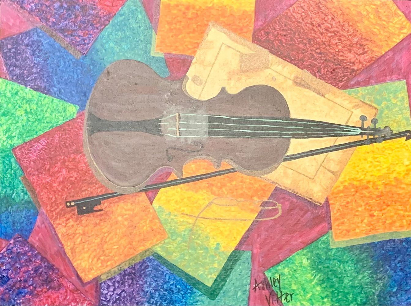 Piece is Music by violin. My inspiration was music. Music and art are both a creation all its own. 