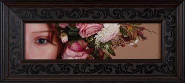 'Cosmic Weaver', 10 x 40cm, oil on acm panel
Available with Flinders lane Gallery