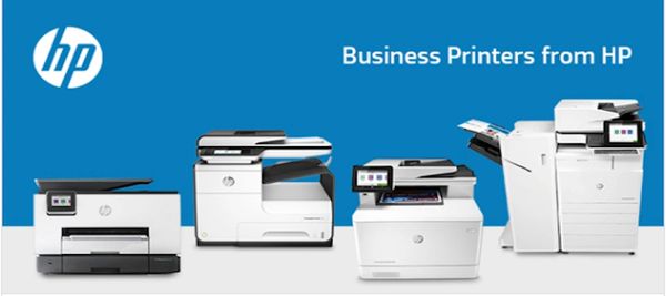 A set of HP printers
