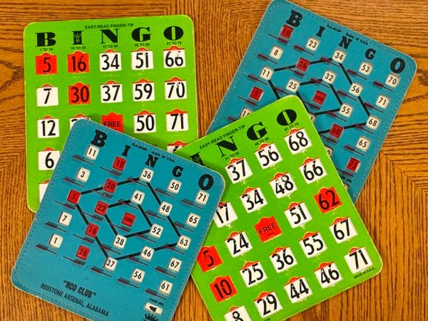 Bingo Cards used at Bingo Night