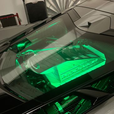 Procharged C8 with Led lights in engine bay