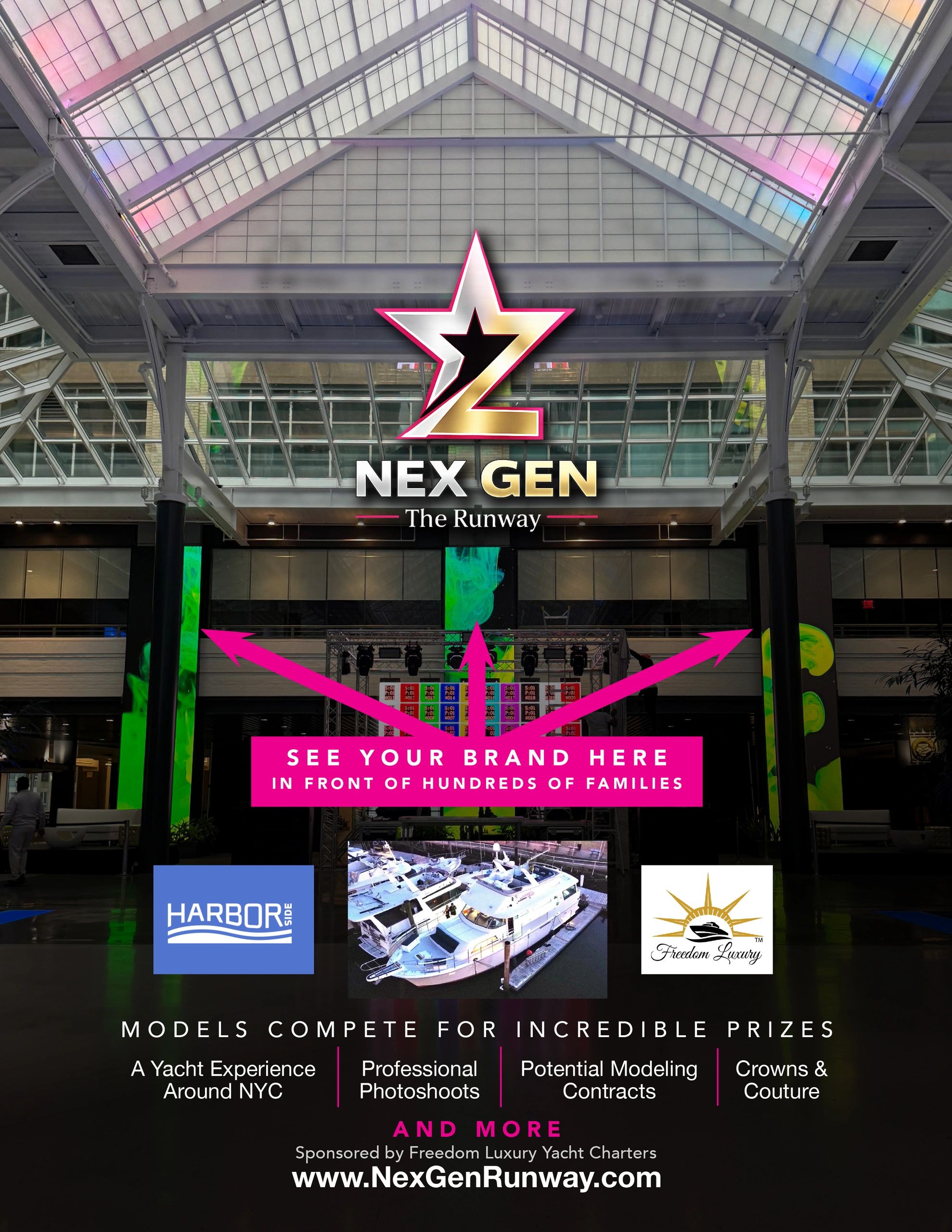 Nex Gen The Runway event promotes brand exposure and modeling prizes in NYC.