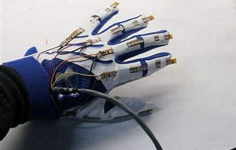 A robotic hand with exposed wires and mechanical joints.