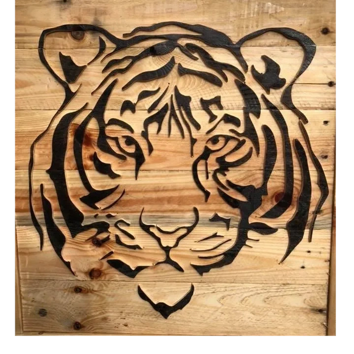 Tiger wooden artwork
