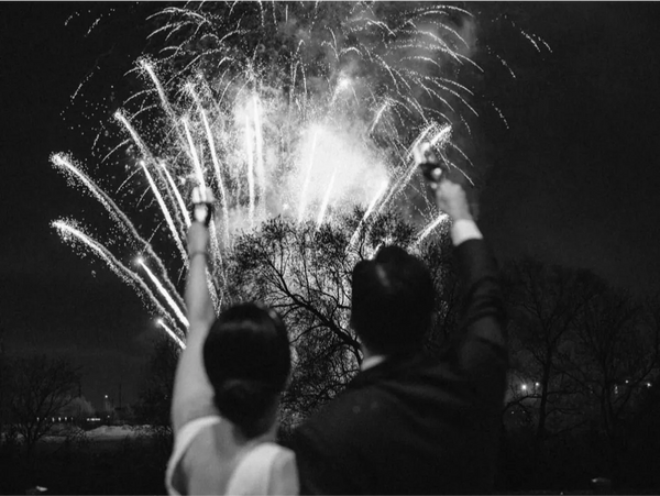 Cheers to Wedding Fireworks
